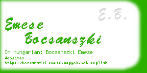 emese bocsanszki business card